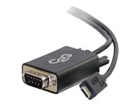 C2G USB 2.0 USB C to DB9 Serial RS232 Adapter Cable Black - USB / seriell kabel - DB-9 (hane) till USB-C (hane) - reversibel C-kontakt - svart 88842