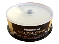 Panasonic ARCHIVAL GRADE Professional - 25 x BD-R - 50 GB 6x - yta utskrivbar med bläckstråleskrivare, inre skrivbar plastring - spindel (paket om 4) - för Discproducer PP-100, PP-100AP, PP-100N, PP-100NS, PP-50, PP-50BD 5129569