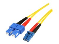 StarTech.com Fiberoptisk kabel - enkelläge duplex 9/125 - LSZH - LC/SC - 10 m - Patch-kabel - SC enkelläge (hane) till LC enkelläge (hane) - 10 m - 10 m - fiberoptisk - duplex - 9 / 125 mikrometer - OS1 - halogenfri - gul SMFIBLCSC10