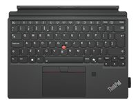 Lenovo - Tangentbord - med Trackpoint, pekplatta - bakgrundsbelyst - POGO pin - QWERTY - Nordisk - svart - brun låda 4Y41R69521