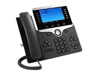 Cisco IP Phone 8841 - VoIP-telefon - SIP, RTCP, RTP, SRTP, SDP - 5 rader - träkol - rekonditionerad CP-8841-K9-RF