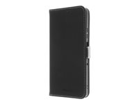 Insmat - Vikbart fodral för mobiltelefon - genuint läder, kartong+papper+aluminiumfolie, polykarbonat - för Motorola Moto G75 650-3308