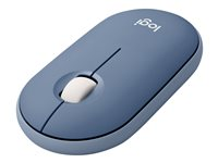 Logitech Pebble M350 - Mus - optisk - 3 knappar - trådlös - 2.4 GHz, Bluetooth - trådlös USB-mottagare - blåbär 910-006753